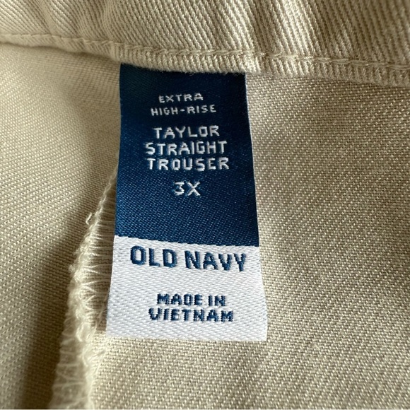 Old Navy Extra High-Waisted Taylor Cargo Pants Light Gray Tan Staight 3X NWT - Picture 11 of 12